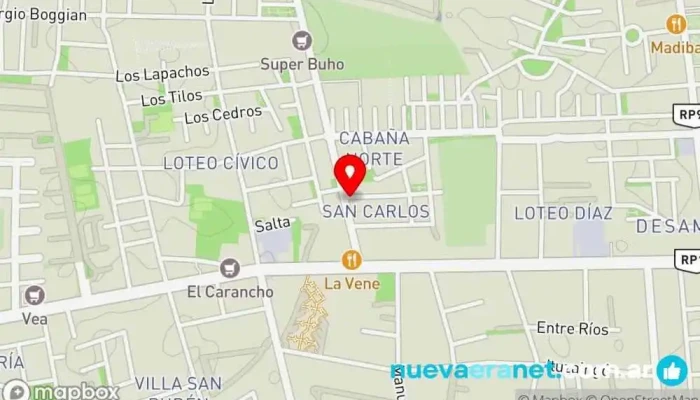 mapa de Panadería Artesanal y Minimarket Dulce Catalina Panadería en Rivadavia
