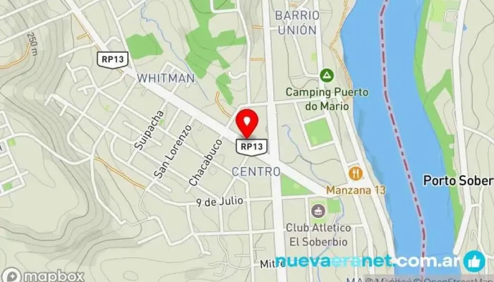 mapa de Panadería Avenida Panadería en El Soberbio