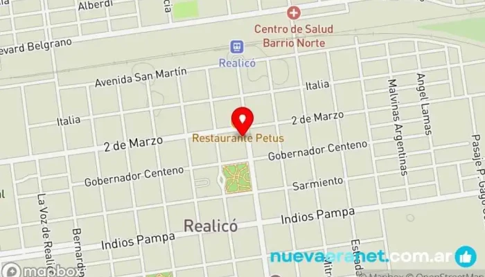 mapa de Panaderia Baraybar Panadería en Realico