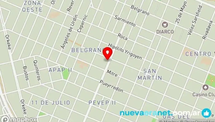 mapa de Panadería Bigotes Panadería en Pico Truncado