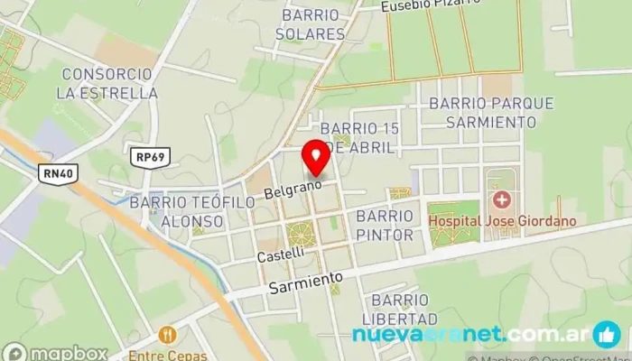 mapa de Panadería Boga Panadería en Villa Gral. San Martin