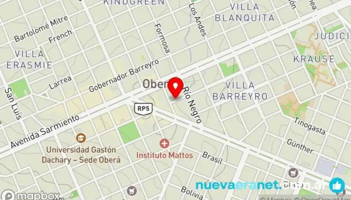 mapa de Panaderia Brasil Panadería en Oberá
