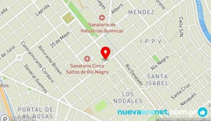 mapa de Panadería cafeteria Landa Manti Cafetería en Cinco Saltos