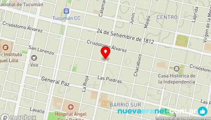 mapa de Panaderia & Cafeteria Pablo Albertus Panadería en San Miguel de Tucumán