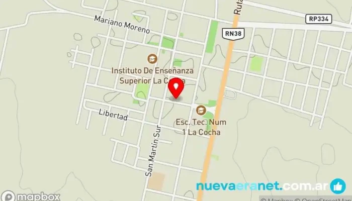 mapa de Panadería Caniparolli Panadería en La Cocha