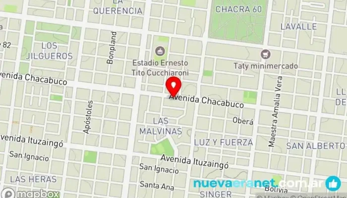 mapa de Panadería Chacabuco Panadería en Posadas