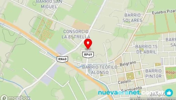 mapa de Panadería Claudio Panadería en Villa Gral. San Martin