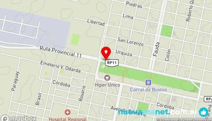 mapa de PANADERIA COCOMIEL Panadería en Corral de Bustos-Ifflinger