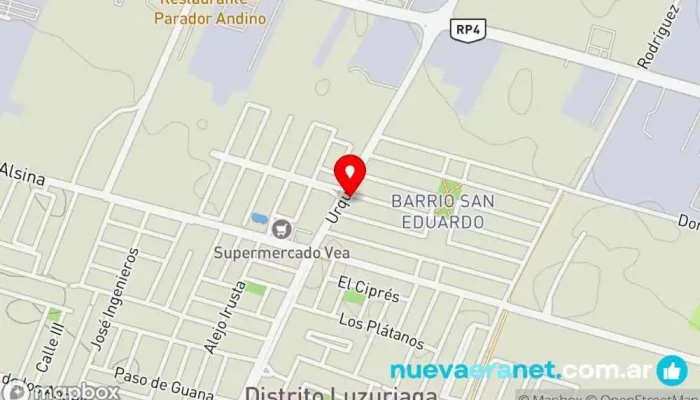 mapa de Panadería Cristián Panadería en Luzuriaga