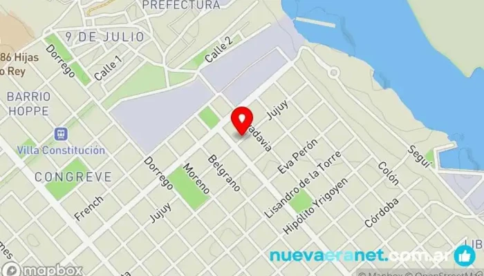 mapa de Panadería Cristini Panadería en Villa Constitución