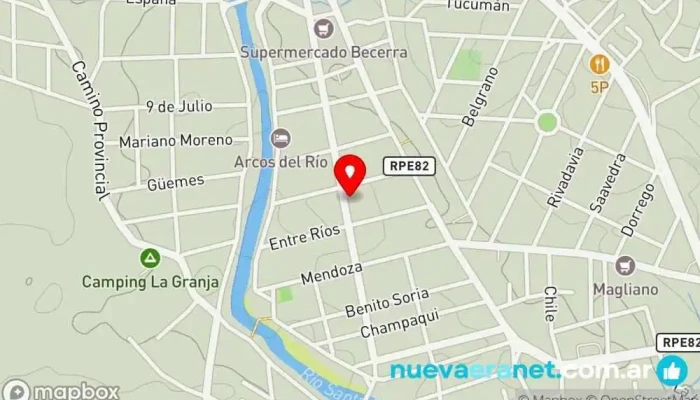 mapa de Panadería Crocantes Panadería en Santa Rosa de Calamuchita