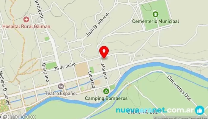 mapa de Panadería Del Valle Panadería mayorista en Gaiman