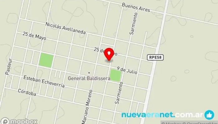 mapa de PANADERÍA Delfina Panadería en Gral. Baldissera