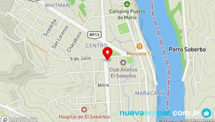 mapa de Panadería Delicias Del Campo Panadería en El Soberbio