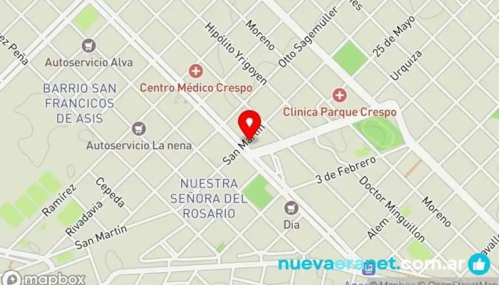 mapa de Panaderia Dell Valle Panadería en Crespo