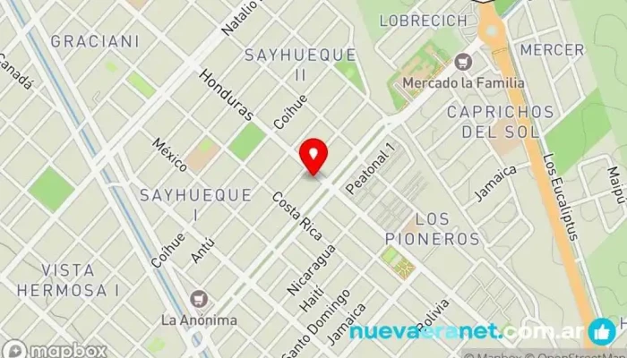 mapa de Panaderia Dos Lunas Panadería en Neuquén