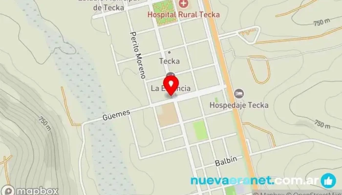 mapa de Panaderia El Calafate Panadería en Tecka