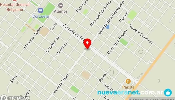 mapa de Panadería El Faraón Panadería en Corzuela