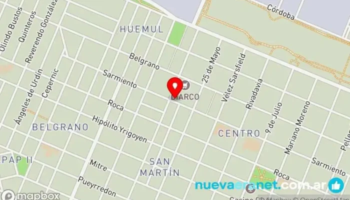 mapa de Panadería El Maná Panadería en Pico Truncado