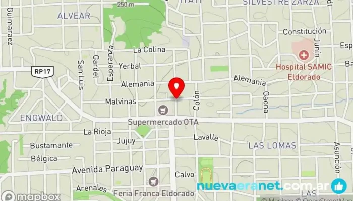 mapa de Panadería El Molino Panadería en Eldorado