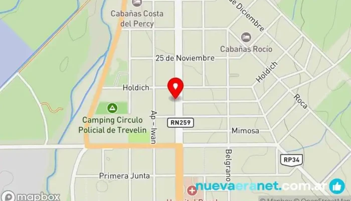 mapa de Panadería El Molino Panadería en Trevelin