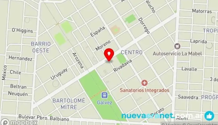 mapa de Panadería el sol Panadería en Gálvez