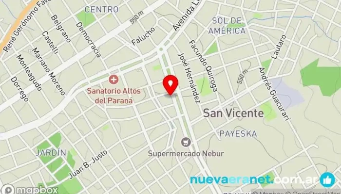 mapa de Panaderia Express Panadería en San Vicente