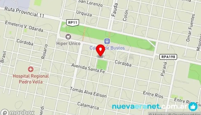 mapa de Panaderia Fabro - Bar y Cafetería Cafetería en Corral de Bustos-Ifflinger