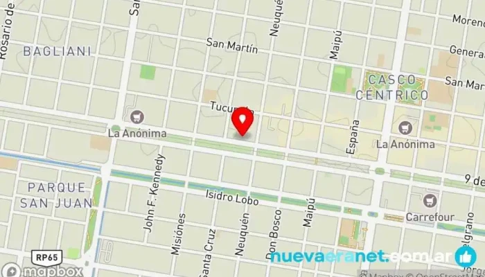 mapa de Panaderia Factureria Artesanal Juanita Panadería en Gral. Roca