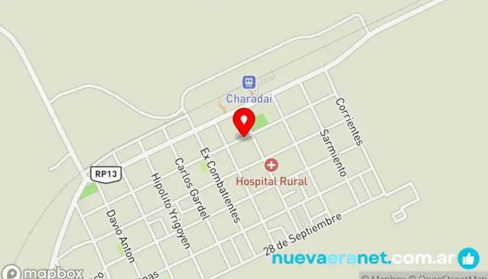 mapa de Panadería FERRRERO Tienda general en Charadai
