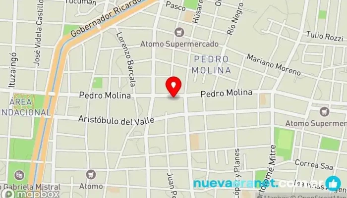 mapa de Panadería Fundacional Panadería en San José