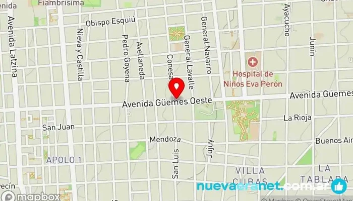 mapa de Panaderia Giulythomas Panadería en San Fernando del Valle de Catamarca