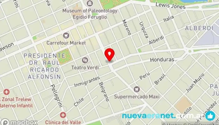 mapa de Panaderia Güeneken Tortas - Facturas - Especialidades Panadería en Trelew