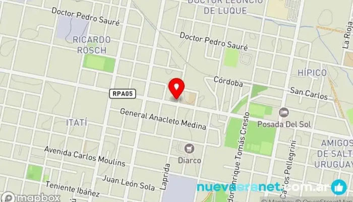 mapa de Panadería Internacional Panadería en Concordia
