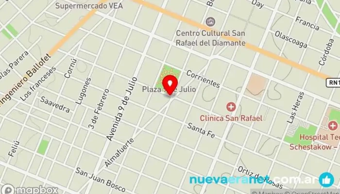 mapa de Panadería Jireh Panadería en San Rafael