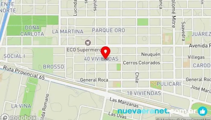 mapa de Panadería Kairos Panadería en Gral. Fernandez Oro