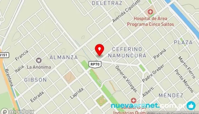 mapa de Panaderia la Americana Panadería en Cinco Saltos