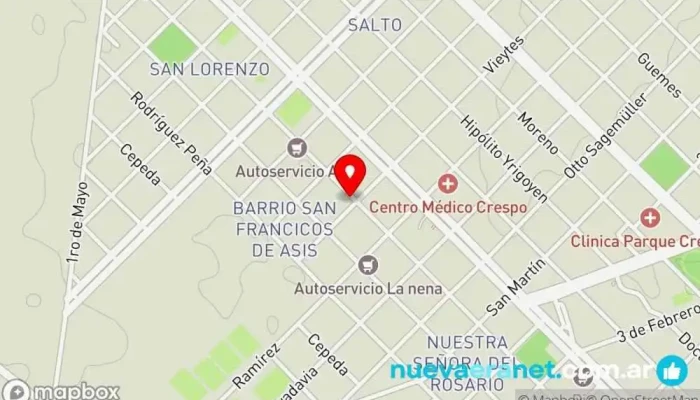 mapa de Panadería La Esperanza Tienda de alimentación en Crespo