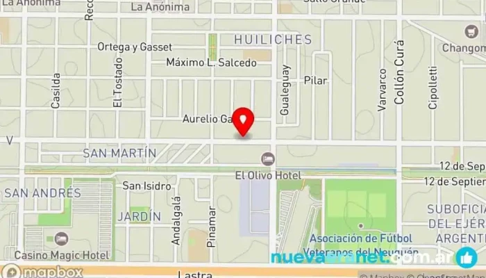 mapa de PANADERIA LA ESPIGA DORADA Panadería, Pastelería francesa en Neuquén