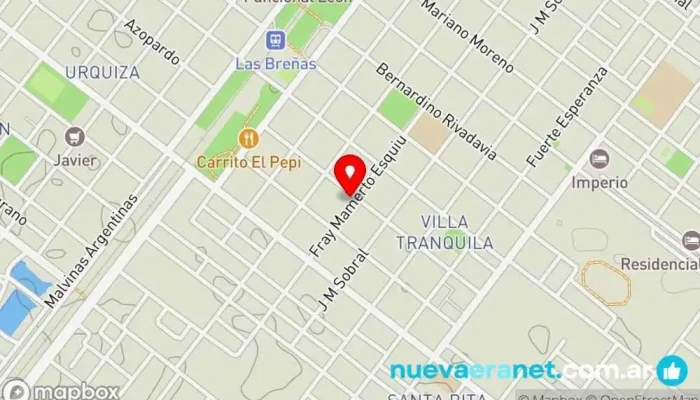 mapa de Panaderia La Esquina Artesanal Panadería en Las Breñas