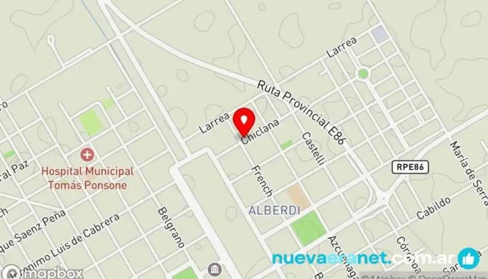 mapa de Panadería La Flor del Trigo Tienda de alimentación en Coronel Moldes
