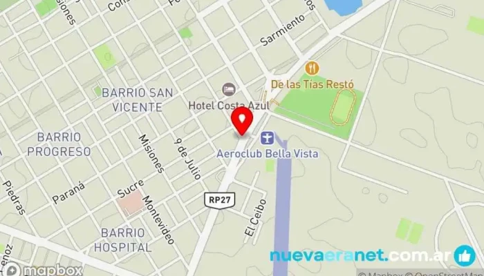 mapa de Panaderia La Gringa Panadería en Bella Vista