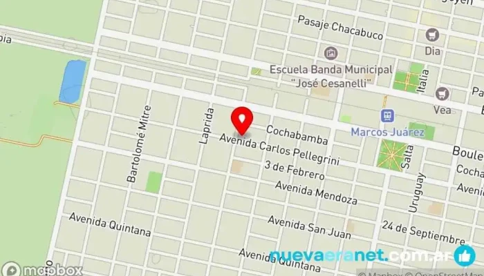 mapa de Panadería La Juana Panadería en Marcos Juárez