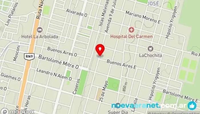 mapa de PANADERIA La Nieval Panadería en Metán