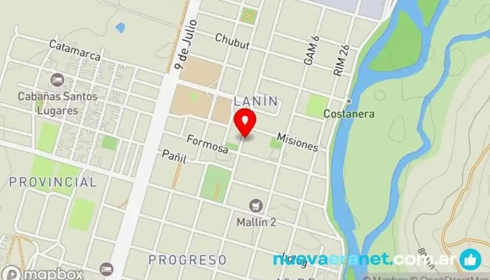 mapa de PANADERIA LA NUEVA LOURDES Panadería en Junín de los Andes