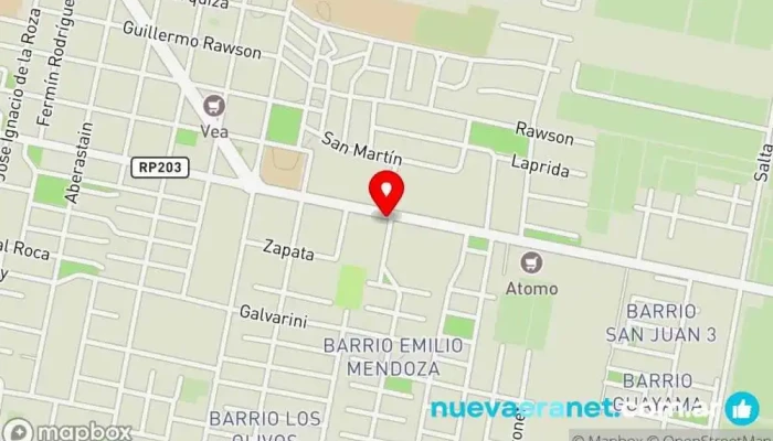 mapa de Panadería La Ramona Panadería en Caucete