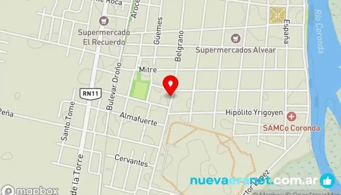 mapa de Panaderia La Rosita Panadería en Coronda