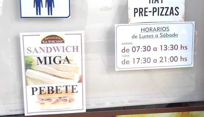 Panaderia La Toscana -  Carta - Santa Rosa de Calamuchita