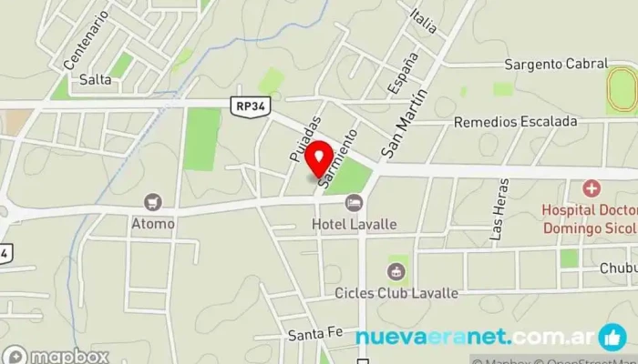 mapa de Panaderia Lavalle Panadería en Villa Tulumaya
