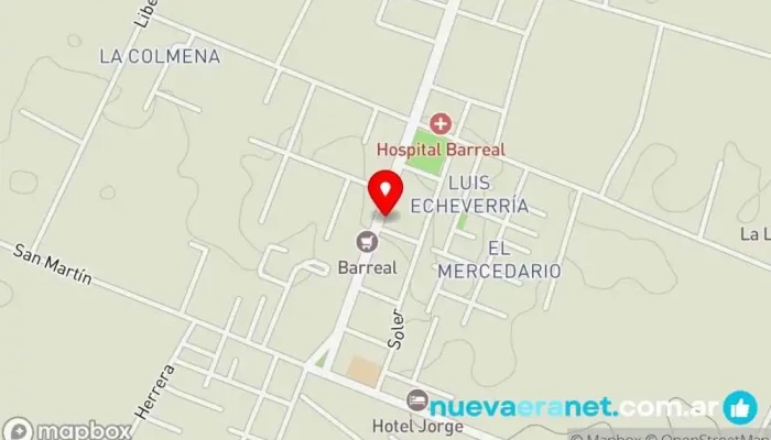 mapa de Panadería Los Andes Panadería en Barreal